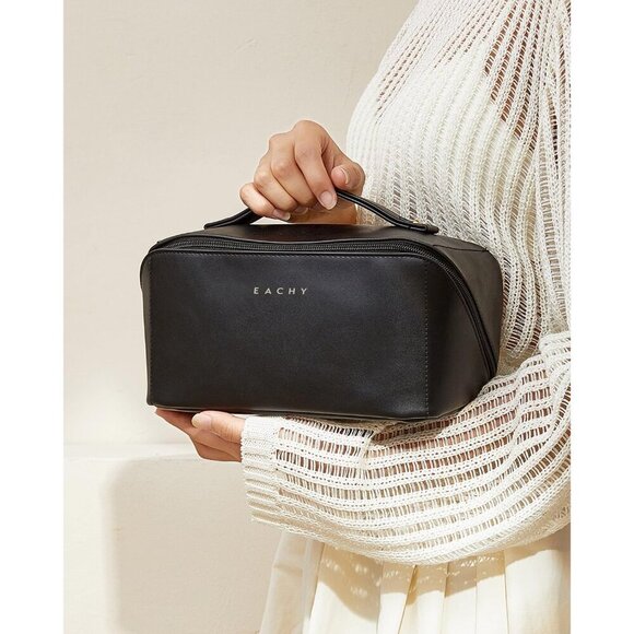 Women AD Black Large Capacity Cosmetic Travel Makeup Waterproof Portable Bag - Picture 8 of 10